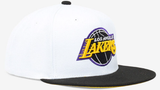 Men's Los Angeles Lakers Reload Mitchell & Ness White/Black Two-Tone Wool Snapback Hat