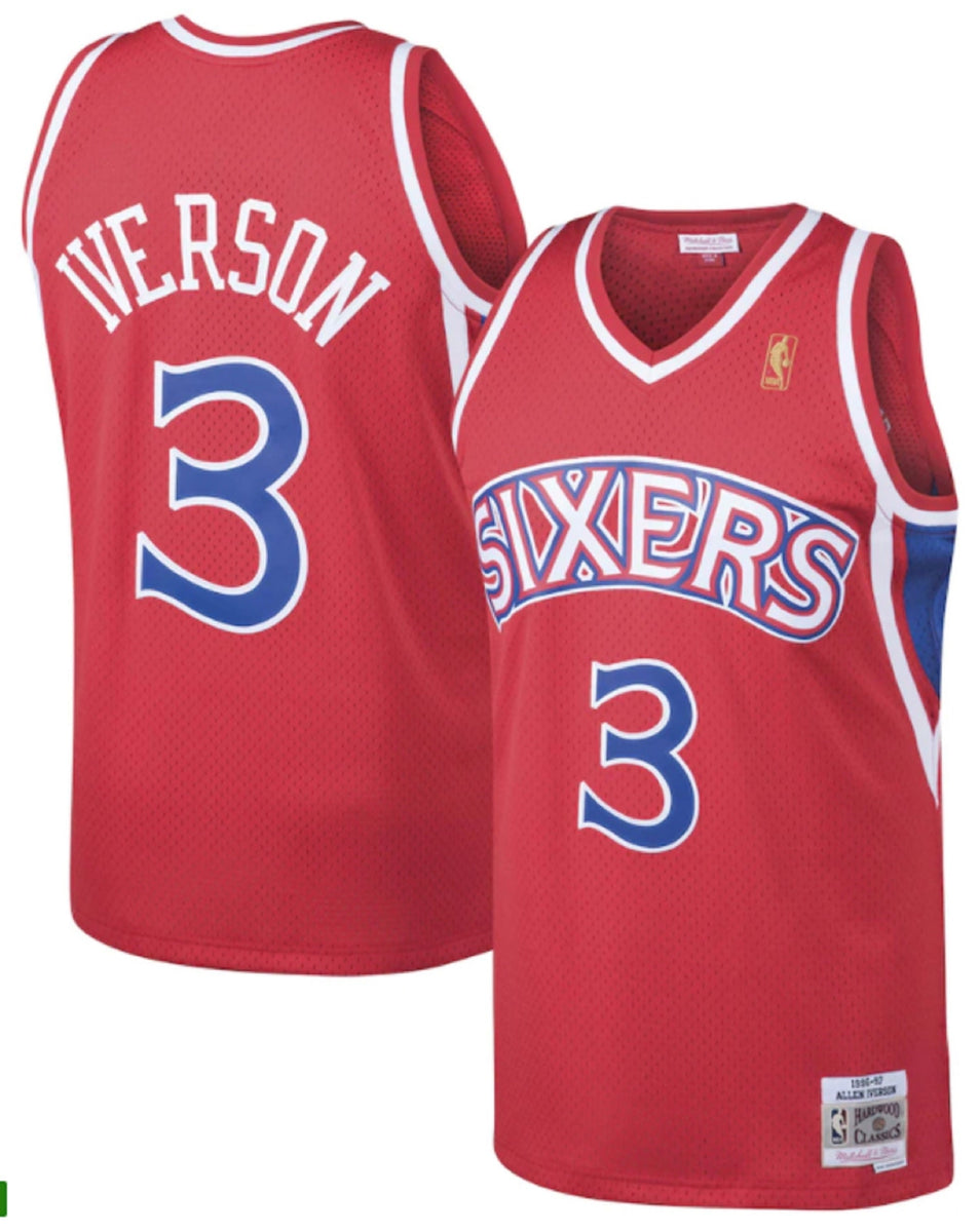 Men's Mitchell & Ness Allen Iverson Red Philadelphia 76ers