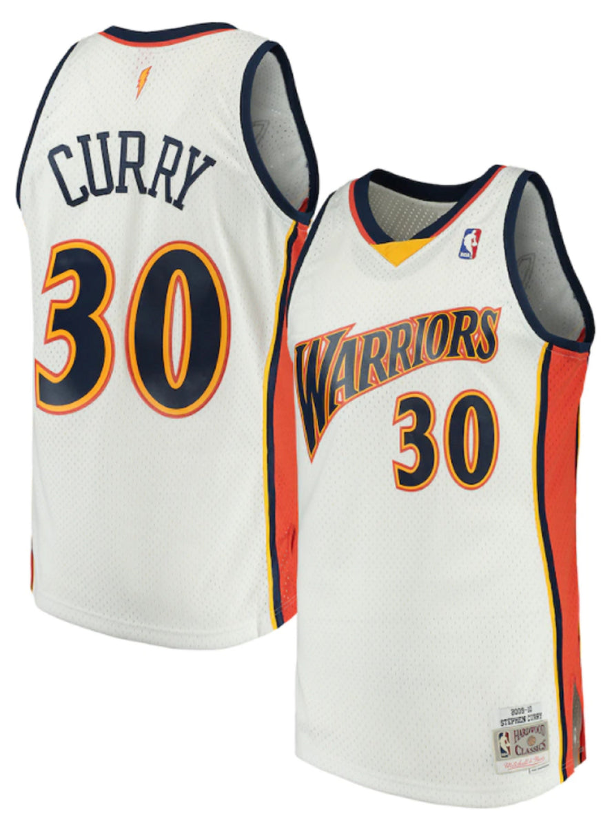 Stephen Curry Golden State Warriors 2009 10 Mitchell Ness Hardwood Classics Swingman Jersey White XL