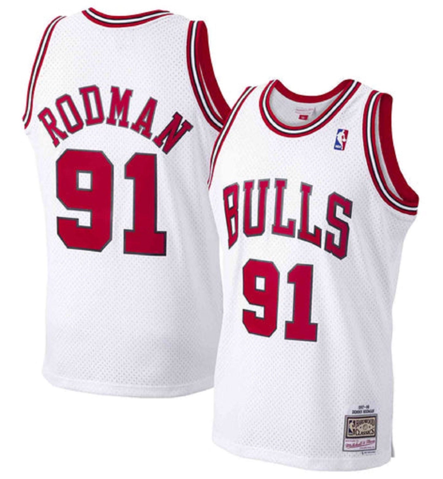 Mitchell & Ness Men's NBA Chicago Bulls Dennis Rodman 1997-98 Hardwood Classics Swingman Jersey - White