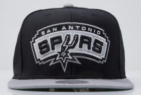 Men's San Antonio Spurs Mitchell & Ness Gray/Black Two-Tone Wool Snapback Hat