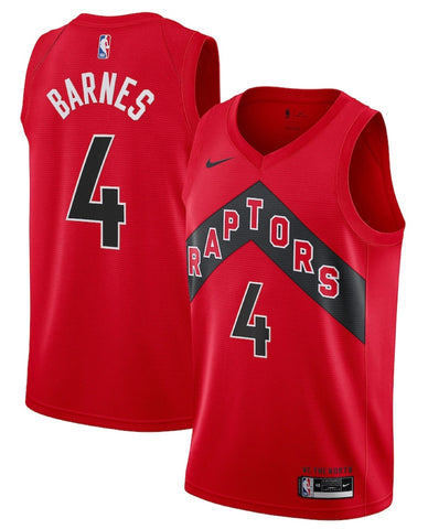 Adult Nike Scottie Barnes Red Toronto Raptors 2020/21 Swingman Jersey - Icon Edition