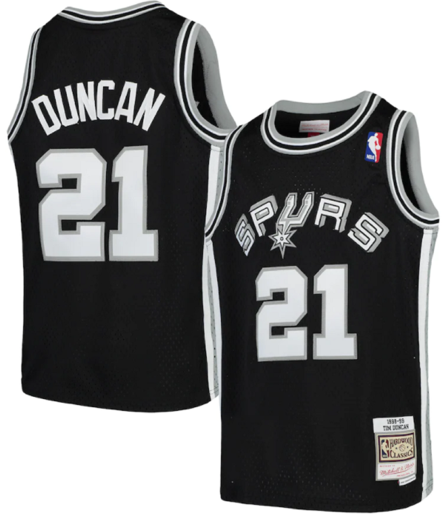 Tim Duncan #21 San Antonio Spurs Mitchell & Ness Hardwood Classics Swingman Jersey – Black/Grey