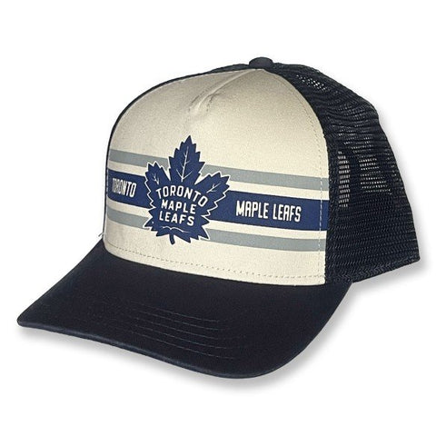 American Needle Sinclair Toronto Maple Leafs Black and White Curved Brim Hat