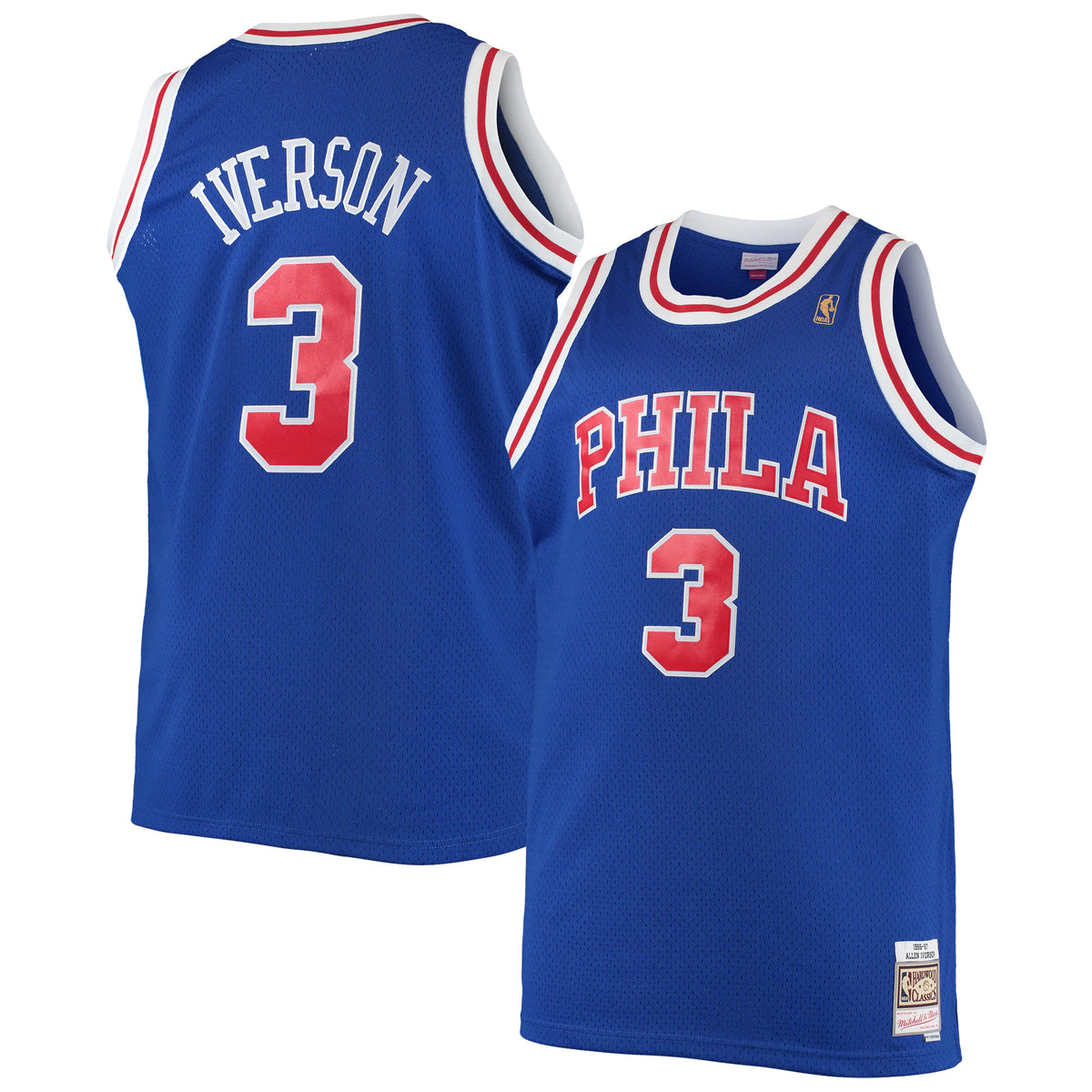  Mitchell & Ness Allen Iverson 3 Replica Swingman NBA Jersey  Philadelphia 76ers Black HWC Basketball Trikot : Sports & Outdoors