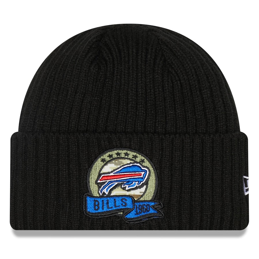 Buffalo Bills New Era 2022 Salute to Service Knit Hat Black