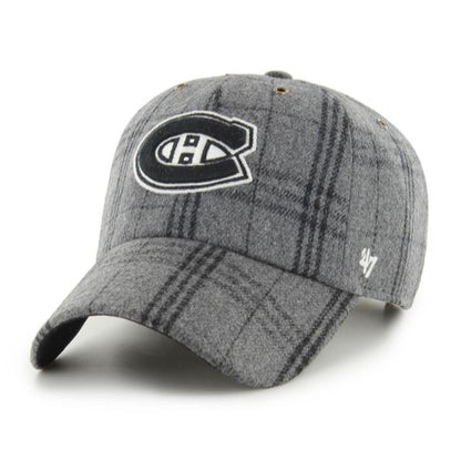 '47 NHL Montreal Canadiens Windowpane Plaid Clean Up Adjustable - Grey