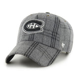 '47 NHL Montreal Canadiens Windowpane Plaid Clean Up Adjustable - Grey