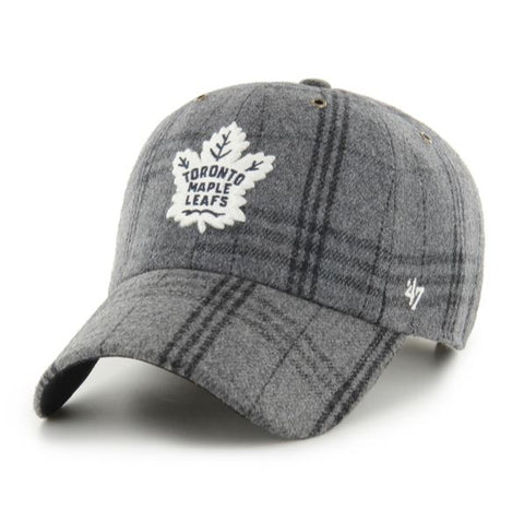 '47 NHL Toronto Maple Leafs Windowpane Plaid Clean Up Adjustable - Grey