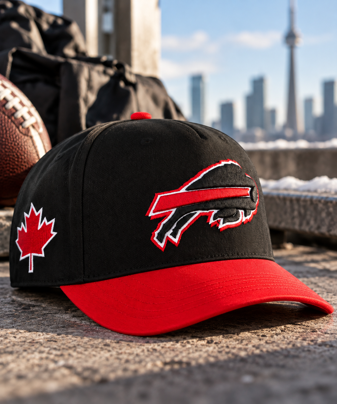 ’47 NFL Buffalo Bills Canada Pride Sure Shot Hitch RF Adjustable Hat - Black/Red