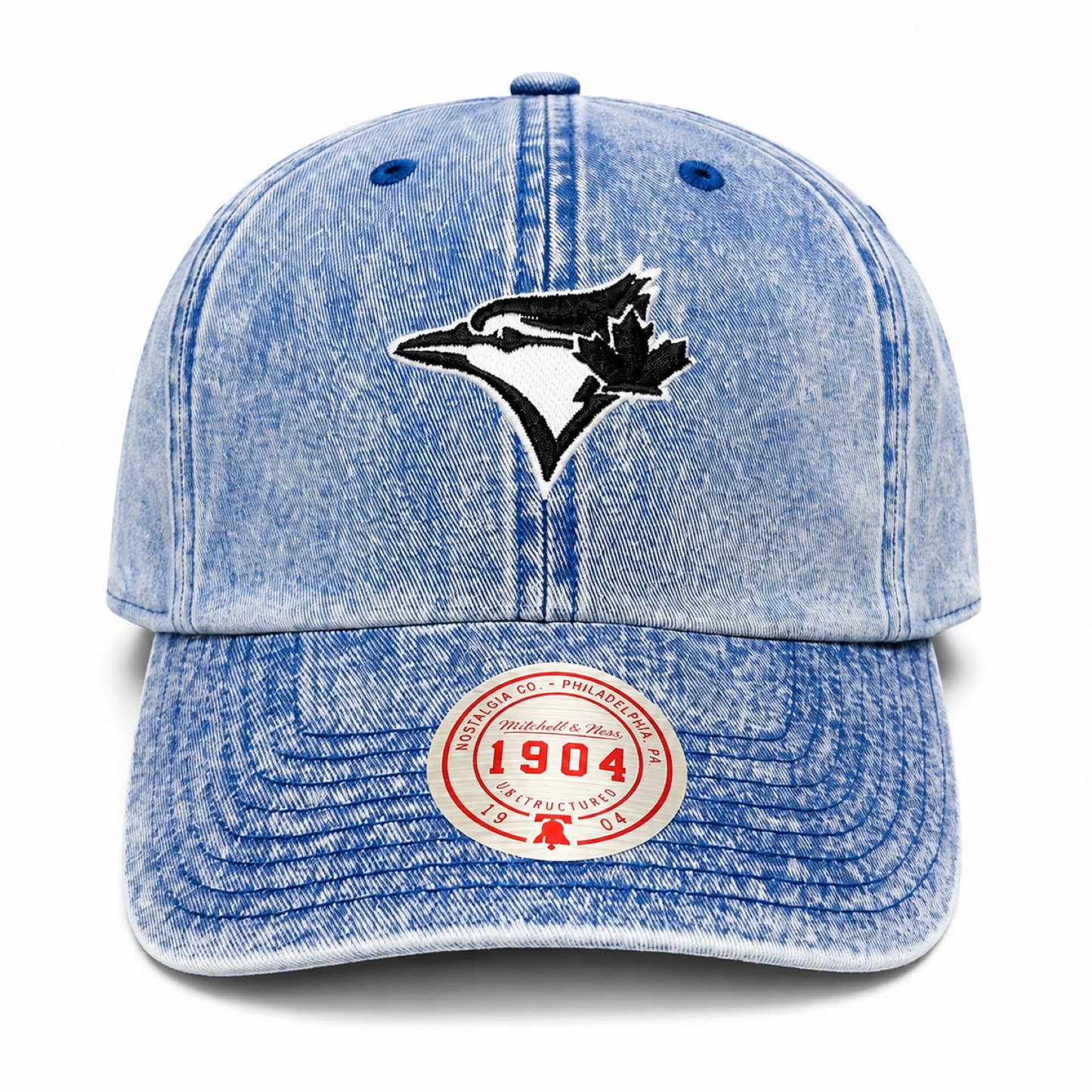 Mitchell & Ness MLB Toronto Blue Jays Denim Wash 1904 Unstructured Adjustable Hat - Blue