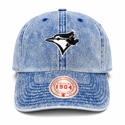 Mitchell & Ness MLB Toronto Blue Jays Denim Wash 1904 Unstructured Adjustable Hat - Blue