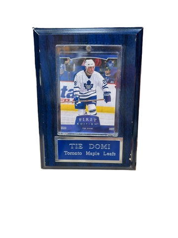 NHL Toronto Maple Leafs Tie Domi #28 First Edition Card with Plague