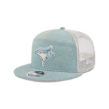 New Era NHL Toronto Maple Leafs Denim Split Panel 9FIFTY Adjustable Hat - Blue