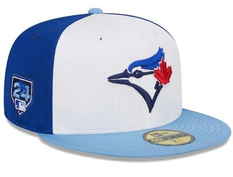 Men’s New Era MLB Toronto Blue Jays White/Powder Blue 2024 Spring Training 59FIFTY Fitted Hat