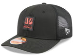 New Era NFL Cincinnati Bengals 2025 Sideline 9SEVENTY Trucker Adjustable Hat - Black