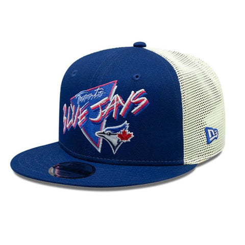 New Era Youth MLB Toronto Blue Jays Glow-in-The-Dark Neon 9FIFTY Trucker Adjustable Snapback Hat - Blue