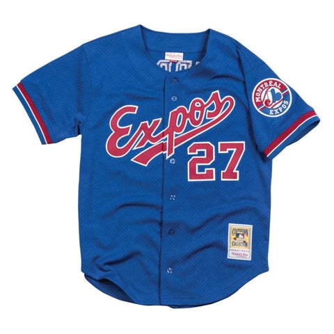 Mitchell & Ness Men's MLB Montreal Expos Vladimir Guerrero #27 Authentic 2002 Cooperstown Batting Practice Button-Up Jersey