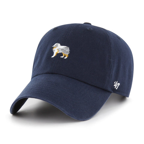 '47 Australian Shepard Base Runner Icon Adjustable Clean Up Hat - Navy