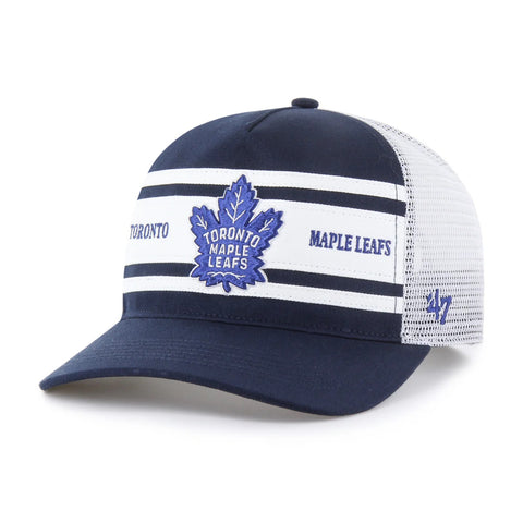 '47 NHL Toronto Maple Leafs Double Header Super Stripe Hitch RF Adjustable Snapback Hat - Navy/White