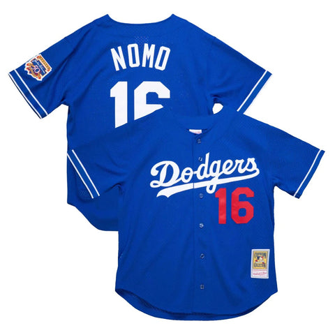 Mitchell & Ness Men's Los Angeles Dodgers Hideo Nomo #10 Authentic 1997 Cooperstown Batting Practice Authentic Jersey
