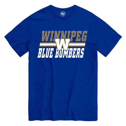 '47 Men's CFL Winnipeg Blue Bombers Run Thru Tee - Blue