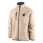 '47 Men's NHL Calgary Flames Oatmeal Stowe Sherpa Full Zip Jacket