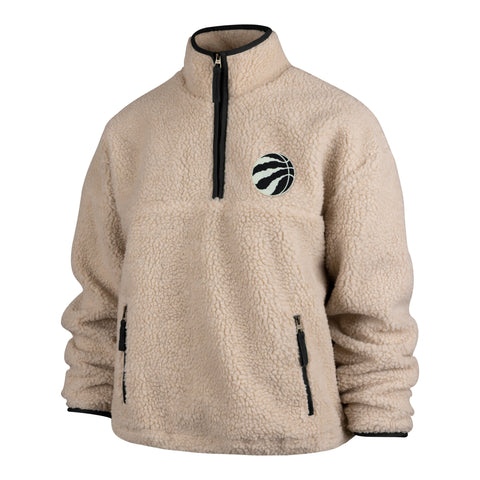 '47 Women's NBA Toronto Raptors Oatmeal Snowbird Sherpa 1/4 Zip Jacket