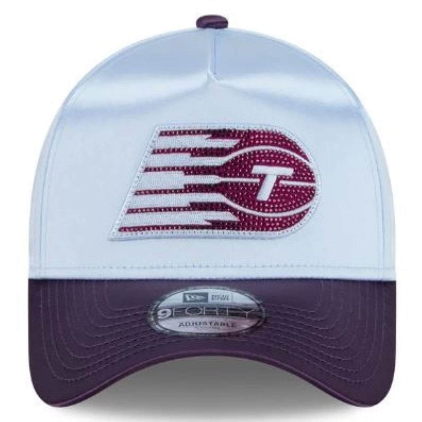 New Era 9FORTY A-Frame WNBA Toronto Tempo 2026 Draft Satin Adjustable Snapback - White/Purple