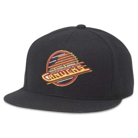 American Needle NHL Vancouver Canucks Vintage Skate Logo 400S Snapback Cap  - Black