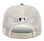 New Era 9SEVENTY Trucker MLB Toronto Blue Jays 2025 Armed Forces Day Mesh Back Adjustable Snapback Hat - Beige/Olive Green