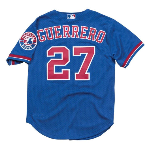 Mitchell & Ness Men's MLB Montreal Expos Vladimir Guerrero #27 Authentic 2002 Cooperstown Batting Practice Button-Up Jersey
