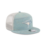 New Era NHL Toronto Maple Leafs Denim Split Panel 9FIFTY Adjustable Hat - Blue