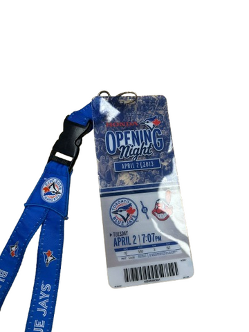 MLB Toronto Blue Jays vs Cleveland Indians April 2, 2013 Opening Night Ticket Pass with Lanyard