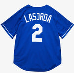 Mitchell & Ness Men's Los Angeles Dodgers Tommy Lasorda #2 Mesh Batting Practice Authentic Jersey - Blue