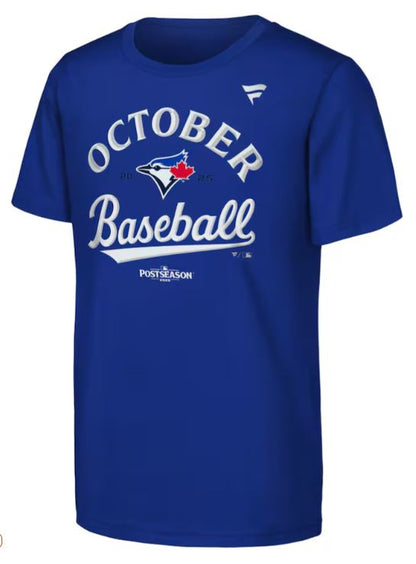 Fanatics Youth Toronto Blue Jays 2025 Postseason October Baseball T-Shirt - Royal Blue