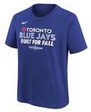Nike Youth Toronto Blue Jays 2025 Postseason Built for Fall T-Shirt - Royal Blue