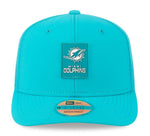 New Era NFL Miami Dolphins 2025 Sideline 9SEVENTY Trucker Adjustable Hat - Aqua
