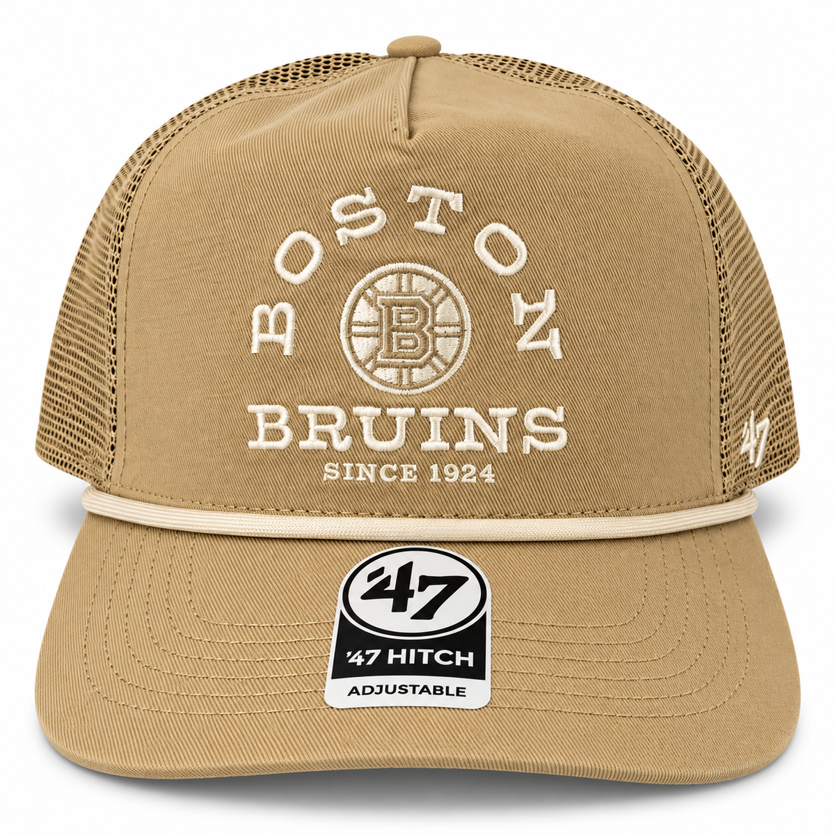 '47 brand boston bruins ranchero mesh rope hitch adjustable trucker hat