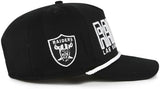 '47 NFL Las Vegas Raiders Byline Cord Hitch Adjustable Snapback Hat - Black