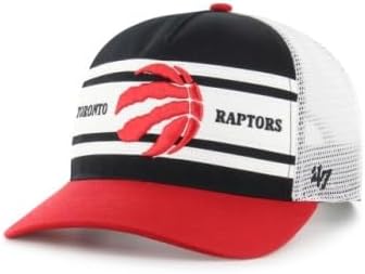 47 NBA Toronto Double Header Hitch Super Stripe Adjustable Cap - Black/White/Red