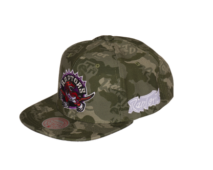 Men's Camo Mitchell & Ness Toronto Raptors Snapback Hat