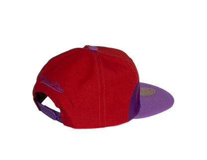 Men's Red and Purple Mitchell & Ness Hardwood Classics Sharktooth Toronto Raptors Snapback Hat