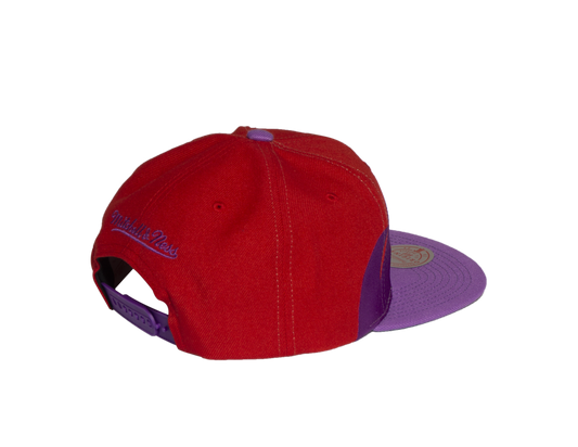 Men's Red and Purple Mitchell & Ness Hardwood Classics Sharktooth Toronto Raptors Snapback Hat