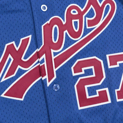 Mitchell & Ness Men's MLB Montreal Expos Vladimir Guerrero #27 Authentic 2002 Cooperstown Batting Practice Button-Up Jersey