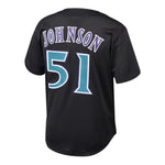 Mitchell & Ness Men's MLB Arizona Diamondbacks Randy Johnson #51 Cooperstown Mesh Batting Practice Button-Up Jersey - Black