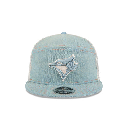 New Era MLB Toronto Blue Jays Denim Split Panel 9FIFTY Adjustable Hat - Blue