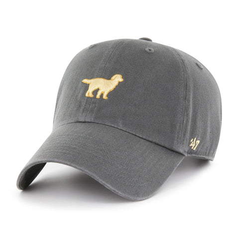 '47 Golden Retriever Base Runner Icon Adjustable Clean Up Hat - Charcoal