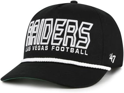 '47 NFL Las Vegas Raiders Byline Cord Hitch Adjustable Snapback Hat - Black