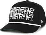 '47 NFL Las Vegas Raiders Byline Cord Hitch Adjustable Snapback Hat - Black